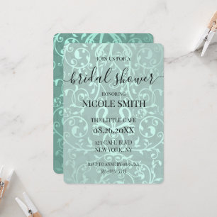 Custom Metallic Vintage Pattern Bridal Shower Invitation
