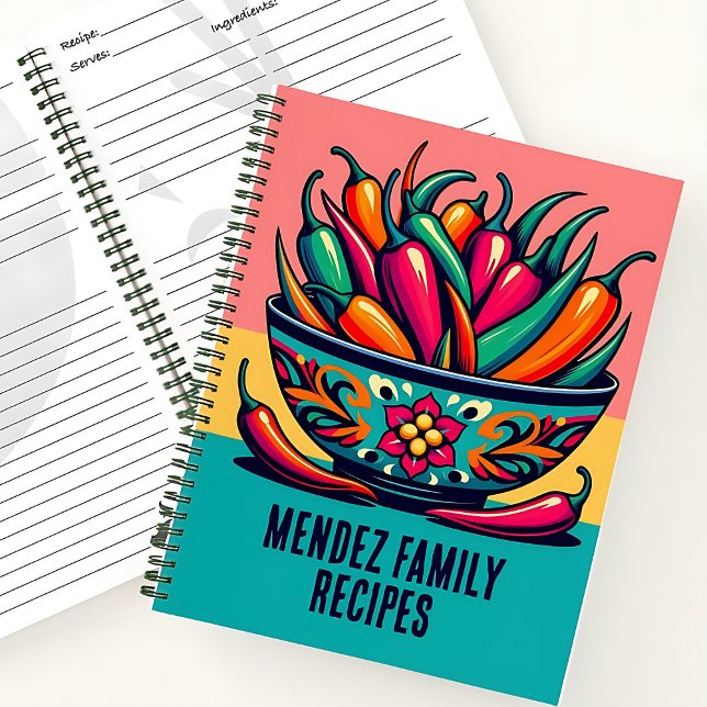 Custom Mexican Chile Pop Art Family Recipe Book (Custom Mexican Chile Pop Art Family Recipe Book)