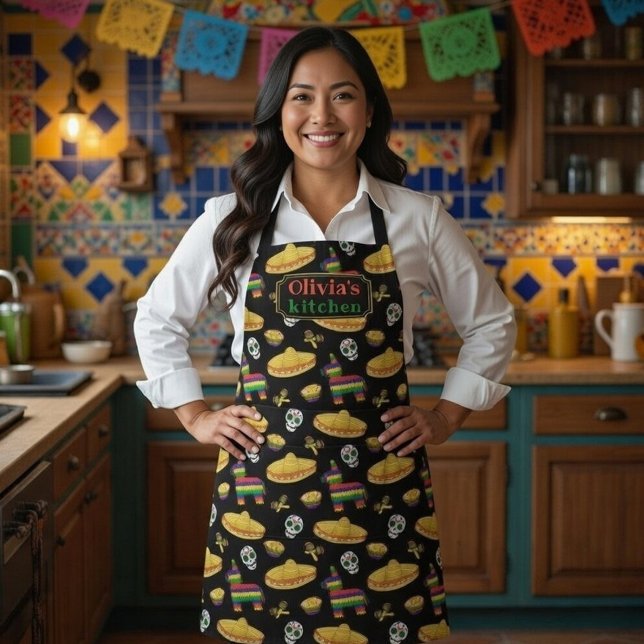 Custom Mexican Fiesta & Día de Muertos Apron (Creator Uploaded)