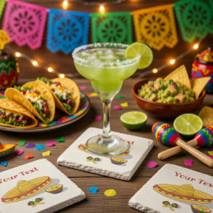 Custom Mexican Fiesta Stone Coaster