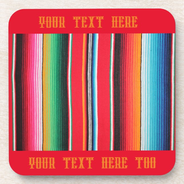 custom Mexican mexico poncho serape background  Coaster (Front)