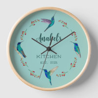 Custom Mexican Violetear Hummingbird Clock