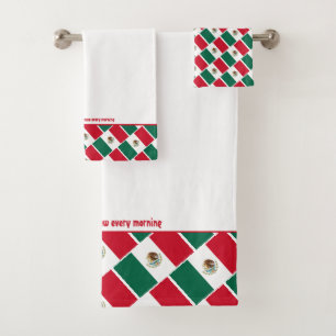 Custom Mexico Flag Bath Towel Set