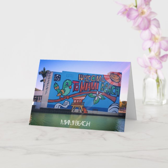 Custom Miami Beach FL Graffiti Mural Street Art Card (Orchid)