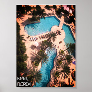 Custom Miami Beach Florida - Pool Relax GOOD VIBES Poster