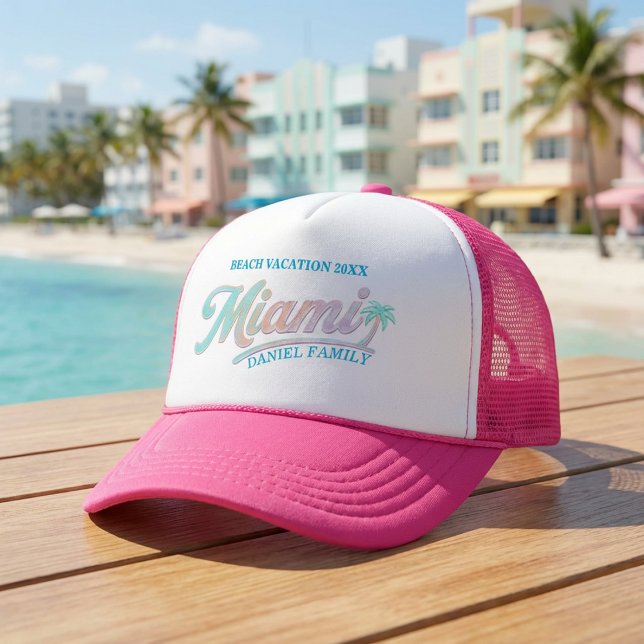 Custom Miami Family Vacation Trucker Hat (Creator Uploaded)