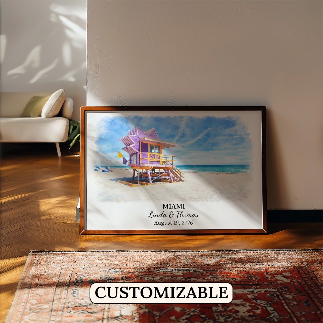 Custom Miami Wall Art, Florida Poster (Creator Uploaded)