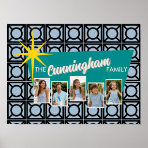 Custom Mid Century Family Photo Wall Art