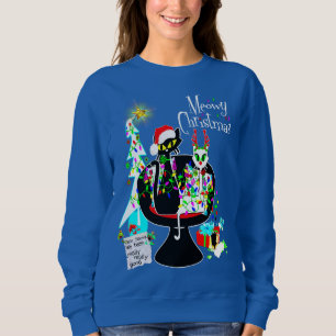 Custom Mid Century Modern Atomic Cat Christmas Sweatshirt