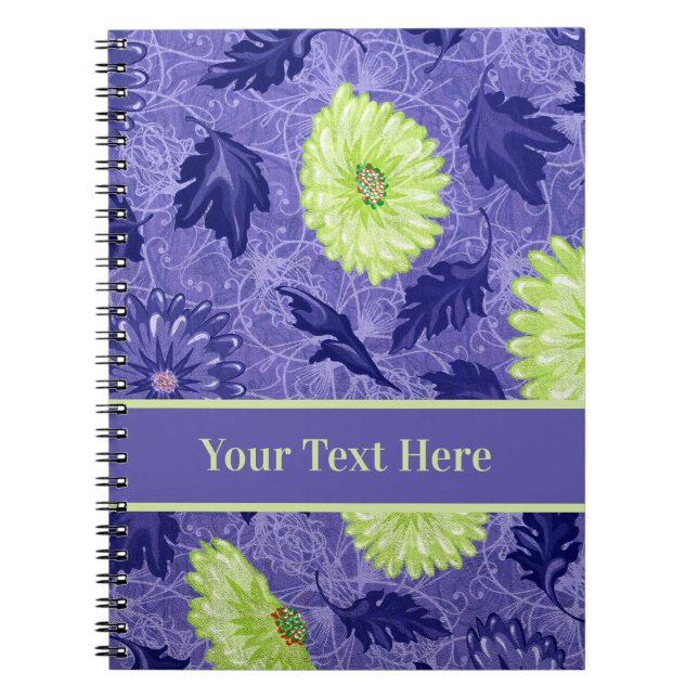 Custom Midnight Daisy Garden Notebook (Front)