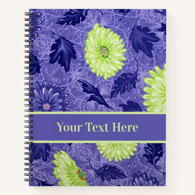 Custom Midnight Daisy Garden Notebook (Front)