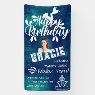 Custom Midnight Mermaid Happy Birthday Cruise Door Banner