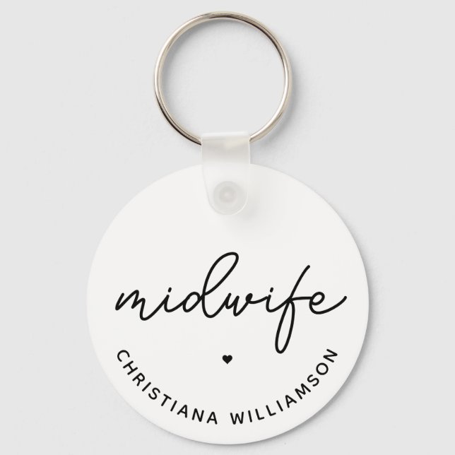Custom Midwife Appreciation Midwifery Gifts Key Ring (Front)