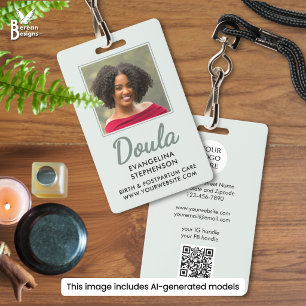 Custom Midwife Sage Green Birth Postpartum Doula ID Badge