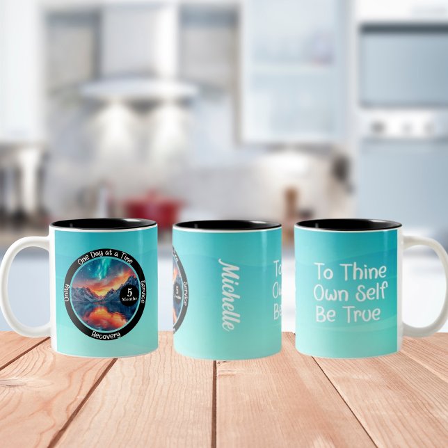 Custom Milestone Gift - Sobriety Anniversary Two-Tone Coffee Mug (Creator Uploaded)