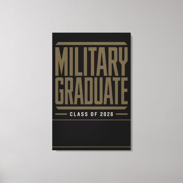 Custom Military Name Class 2026 Grad Gift Canvas Print (Front)