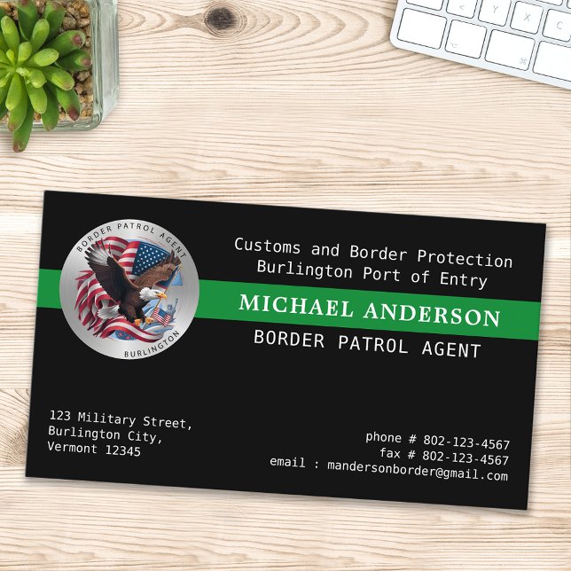 Custom Military Police Game Warden Border Patrol Business Card (Creator Uploaded)