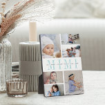 Custom "Mimi" Grandchildren 6 Photo Collage Plaque<br><div class="desc">Create a sweet gift for grandma with this six photo collage plaque. "MIMI" appears in the centre in chic pastel mint green lettering,  with your custom message and grandchildren's names overlaid.</div>