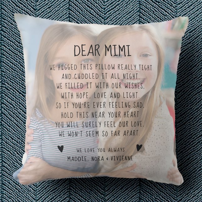 Custom Mimi Message Photo Chic Modern Mother's Day Cushion (Creator Uploaded)