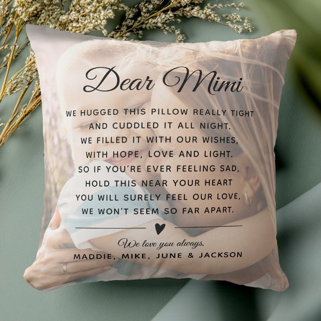 Custom Mimi Message Photo Modern Mother's Day Cushion (Creator Uploaded)