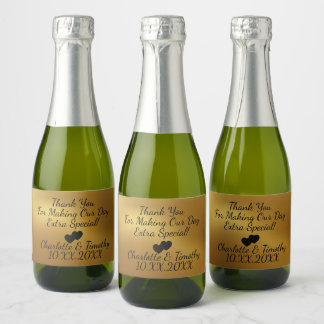 Custom Mini Champagne Wine Bottle Wedding Favour Sparkling Wine Label