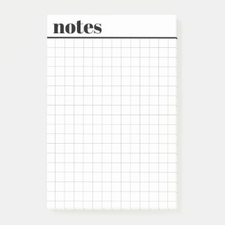 Custom Mini Graph Paper Sticky Notes, 4" x 6" Post-it Notes