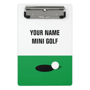 Custom miniature golf scorecard holder mini clipboard