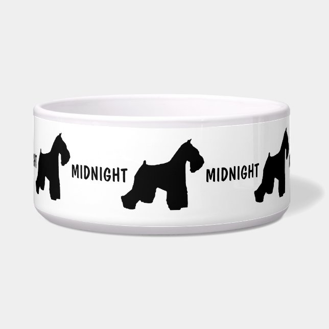Custom Miniature Schnauzer Dog Bowl (Front)