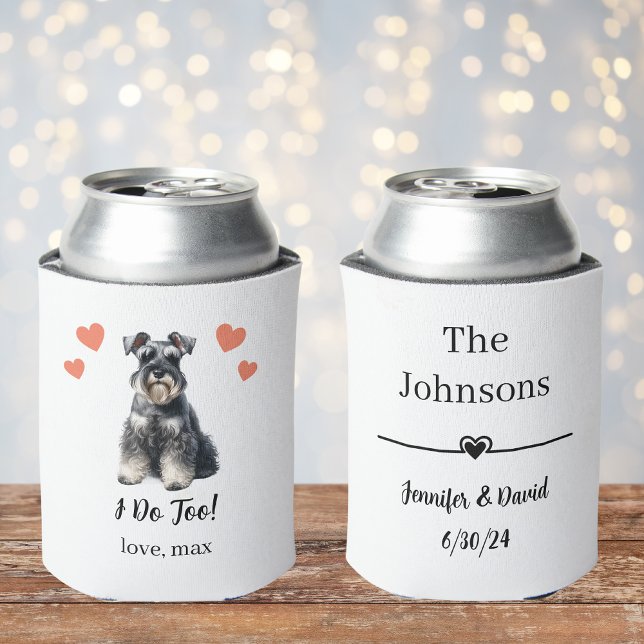 Custom Miniature Schnauzer Pet Wedding Can Cooler (Creator Uploaded)