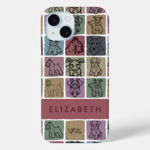 Custom Miniature Schnauzer Retro Pet Lover Gift iPhone 15 Case