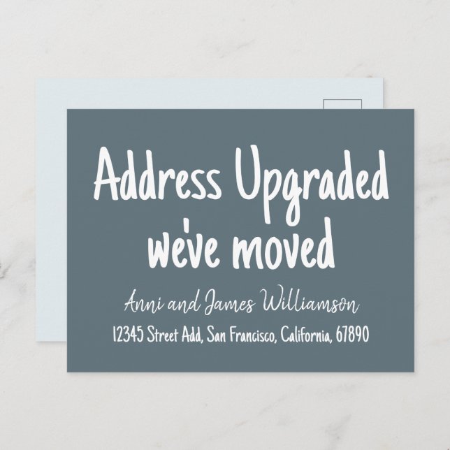 Custom Minimal Address Upgraded We've Moved Moving Postcard (Front/Back)