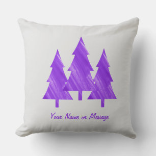 Custom Minimal Cool Aesthetic Purple Trees Cushion