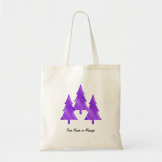 Custom Minimal Cool Aesthetic Purple Trees Tote Bag
