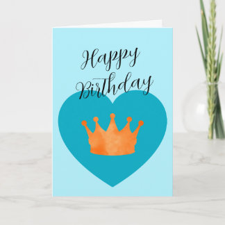 Custom Minimal Geometric Modern Crown Birthday  Card