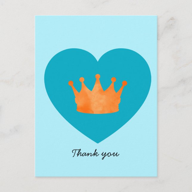 Custom Minimal Geometric Modern Orange Crown  Postcard (Front)