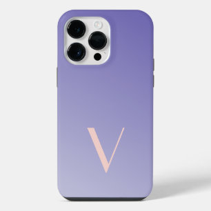 Custom Minimal Gradient Lavender Modern Monogram iPhone 14 Pro Max Case
