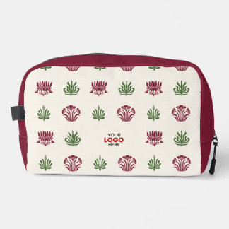 Custom Minimal Indian Floral Block Print Style Dopp Kit