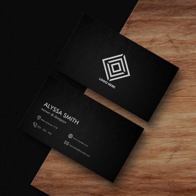 Custom Minimal Metallic Texture Modern Simple Business Card (Creator Uploaded)