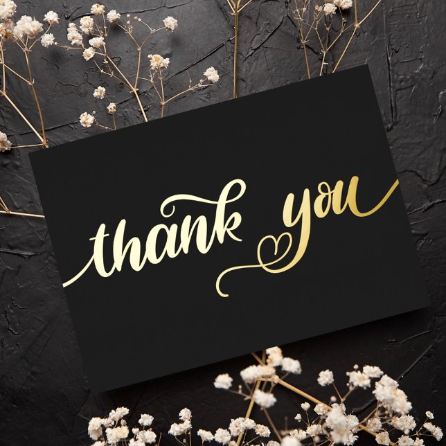   Custom Minimal Modern Cute Heart Black Thank You (Creator Uploaded)