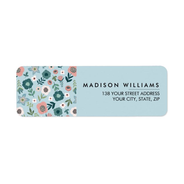 Custom Minimal Modern Flowers Label (Front)