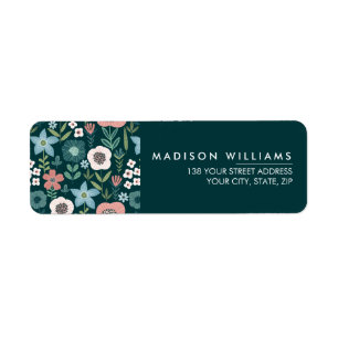 Custom Minimal Modern Flowers Label