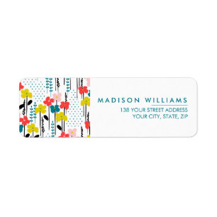Custom Minimal Modern Flowers Label