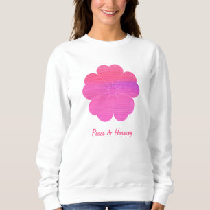 Custom Minimal Modern Geometric Pink Flower Sweatshirt
