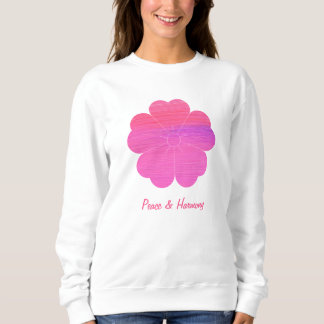 Custom Minimal Modern Geometric Pink Flower Sweatshirt