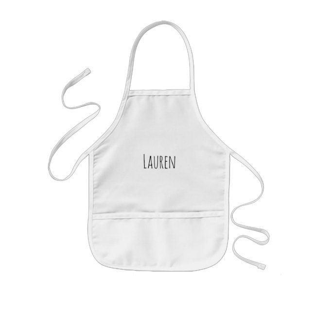 Custom Minimal Modern Kids Apron Kitchen Crafts (Front)