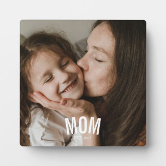 Custom Minimal Modern Mum Established Photo Plaque