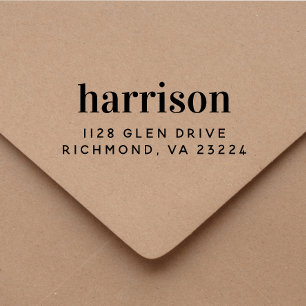 Custom Minimal Modern Typography Return Address Rubber Stamp