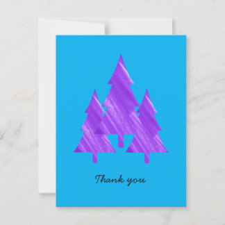 Custom Minimal Mordern Geometric Purple Trees  Postcard
