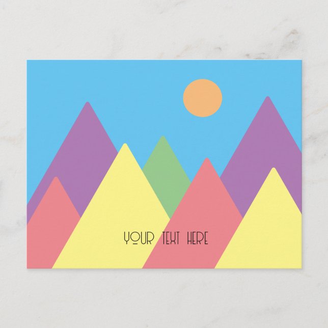 custom minimal mountain art simple mcm Postcard (Front)