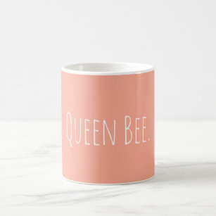 Custom Minimal Queen Bee Coral Coffee Mug